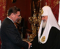 Предстоятель Русской Православной Церкви встретился с губернатором Курской области Александром Михайловым