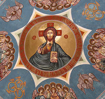 Христос Спаситель. Фреска колокольни Ново-Нямецкого монастыря