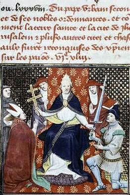 Папа Урбан II благословляет крестоносцев. XV век