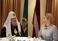 Святейший Патриарх Московский и всея Руси Алексий II встретился с председателем Сейма Латвийской Республики Ингридой Удре