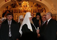 Святейший Патриарх и члены Советов по изданию «Православной энциклопедии» посетили храм св. Николая в Старом Ваганькове