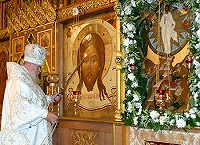 Накануне праздника Преображения Господня Святейший Патриарх совершил Всенощное бдение в Храме Христа Спасителя