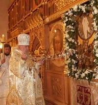 Святейший Патриарх возглавил праздничное богослужение в Храме Христа Спасителя в день Преображения Господня