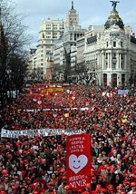 В Мадриде более миллиона человек приняли участие в манифестации против абортов