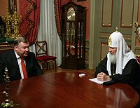 Святейший Патриарх Кирилл встретился с губернатором Орловской области А.П. Козловым