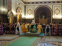 Святейший Патриарх Кирилл совершил Божественную литургию в Храме Христа Спасителя