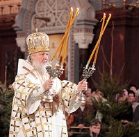 Святейший Патриарх Кирилл совершил Рождественскую Великую вечерню в Храме Христа Спасителя