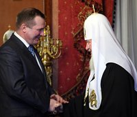 Святейший Патриарх Московский и всея Руси Кирилл принял главу Республики Карелия С.Л. Катанандова