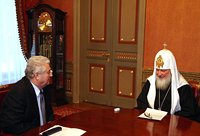 Святейший Патриарх Кирилл встретился с бывшим президентом Республики Молдова В.Н. Ворониным