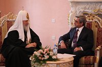Состоялась встреча Предстоятеля Русской Православной Церкви с Президентом Республики Армения Сержем Саргсяном