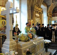 Святейший Патриарх Константинопольский Варфоломей совершил заупокойную литию у гробницы Святейшего Патриарха Московского и всея Руси Алексия II