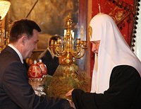 Святейший Патриарх Кирилл встретился со статс-секретарем — заместителем министра внутренних дел Российской Федерации С.П. Булавиным