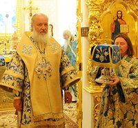 В праздник Владимирской иконы Божией Матери Святейший Патриарх Кирилл совершил Божественную литургию в домовом храме Патриаршей резиденции в Переделкине