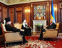 Состоялась встреча Святейшего Патриарха Московского и всея Руси Кирилла с Председателем Верховной Рады Украины В.М. Литвиным