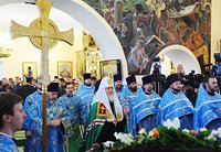 Предстоятель Русской Церкви совершил Божественную литургию в Спасо-Преображенском соборе Якутска