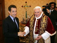 Папа Римский Бенедикт XVI встретился с президентом Франции Николя Саркози