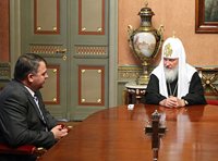 Святейший Патриарх Московский и всея Руси Кирилл принял министра обороны РФ А.Э. Сердюкова