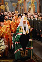 В день Собора Архистратига Михаила Святейший Патриарх Кирилл совершил Божественную литургию в Архангельском соборе Московского Кремля