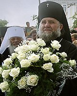 Патриаршее поздравление архиепископу Почаевскому Владимиру с 10-летием архиерейской хиротонии