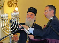 Патриарх Сербский Ириней посетил белградскую синагогу «Сукат шалом»