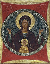 Чудотворная икона Богородицы "Знамение" Новгородская