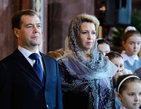 Президент России Д.А. Медведев поздравил православных христиан с Рождеством Христовым
