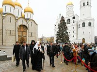 В день Собора Пресвятой Богородицы Предстоятель Русской Церкви совершил Божественную литургию в Успенском соборе Московского Кремля