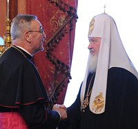 Святейший Патриарх Кирилл принял Апостольского нунция в Российской Федерации архиепископа Антонио Меннини