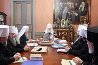 Под председательством Святейшего Патриарха Кирилла проходит первое в 2011 году заседание Священного Синода Русской Православной Церкви
