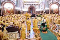 Во вторую годовщину интронизации Святейшего Патриарха Кирилла в Храме Христа Спасителя совершена Божественная литургия