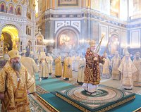 В неделю о блудном сыне Святейший Патриарх Кирилл совершил Божественную литургию в Храме Христа Спасителя