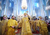 В неделю о Страшном Суде Святейший Патриарх Кирилл совершил великое освящение храма в честь иконы Божией Матери «Утоли моя печали» в Марьине