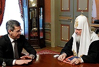 Предстоятель Русской Православной Церкви встретился с губернатором Астраханской области А.А. Жилкиным