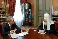 Святейший Патриарх Кирилл встретился с губернатором Ульяновской области С.И. Морозовым