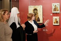 Святейший Патриарх Кирилл посетил выставку «Святая Русь» в Третьяковской галерее
