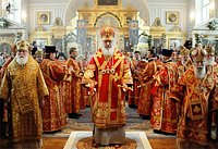Святейший Патриарх Кирилл возглавил служение Божественной литургии в воссозданном храме Санкт-Петербургской духовной академии