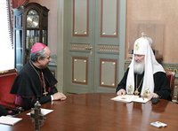 Святейший Патриарх Кирилл принял нового апостольского нунция в Российской Федерации архиепископа Ивана Юрковича