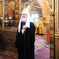 Слово Предстоятеля Русской Церкви после Божественной литургии в соборе во имя Святых отцов семи Вселенских Соборов Данилова монастыря