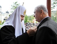Состоялась беседа Святейшего Патриарха Кирилла с экс-президентом Молдавии В.Н. Ворониным
