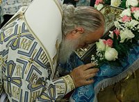 В канун праздника Казанской иконы Божией Матери Предстоятель Русской Церкви совершил всенощное бдение в Богоявленском кафедральном соборе в Елохове