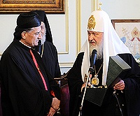 Святейший Патриарх Кирилл встретился с маронитским Патриархом Бeшарой Бутросом ар-Раи