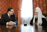 Состоялась встреча Святейшего Патриарха Кирилла с исполняющим обязанности Президента Молдовы М. Лупу