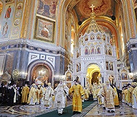 В праздник Торжества Православия Предстоятель Русской Церкви совершил Литургию в Храме Христа Спасителя