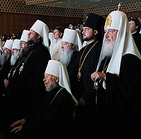 Святейший Патриарх Кирилл принял участие в торжественном акте по случаю 20-летия служения на Киевской кафедре Блаженнейшего митрополита Владимира