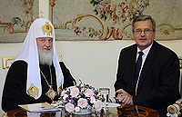 Святейший Патриарх Кирилл встретился с Президентом Республики Польша Брониславом Коморовским