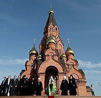 Святейший Патриарх Кирилл посетил Крестовоздвиженский собор г. Лесосибирска