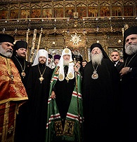 Предстоятель Русской Православной Церкви посетил базилику Рождества Христова в Вифлееме