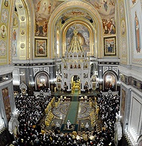 В годовщину избрания святителя Тихона на Патриарший престол Предстоятель Русской Церкви совершил Литургию в Храме Христа Спасителя
