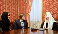 Святейший Патриарх Кирилл встретился с мэром Риги Нилом Ушаковым