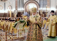 В день памяти святителя Филарета Московского Святейший Патриарх Кирилл совершил Литургию в Храме Христа Спасителя